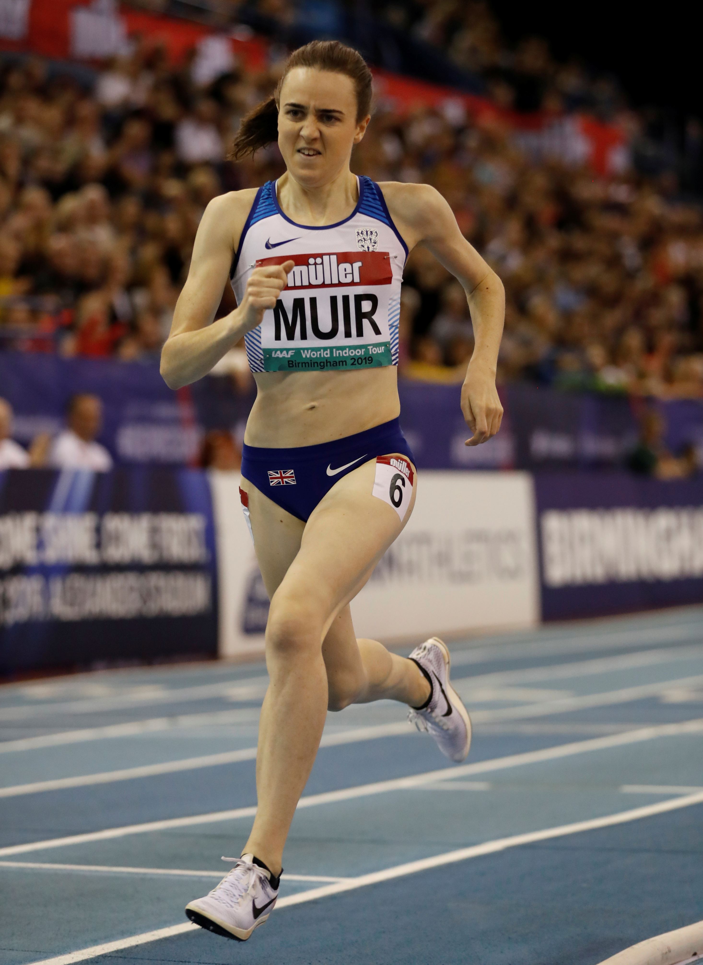 Laura Muir in action as she wins the women's one mile Final and sets a new national indoor record  Action Images via Reuters/Matthew Childs