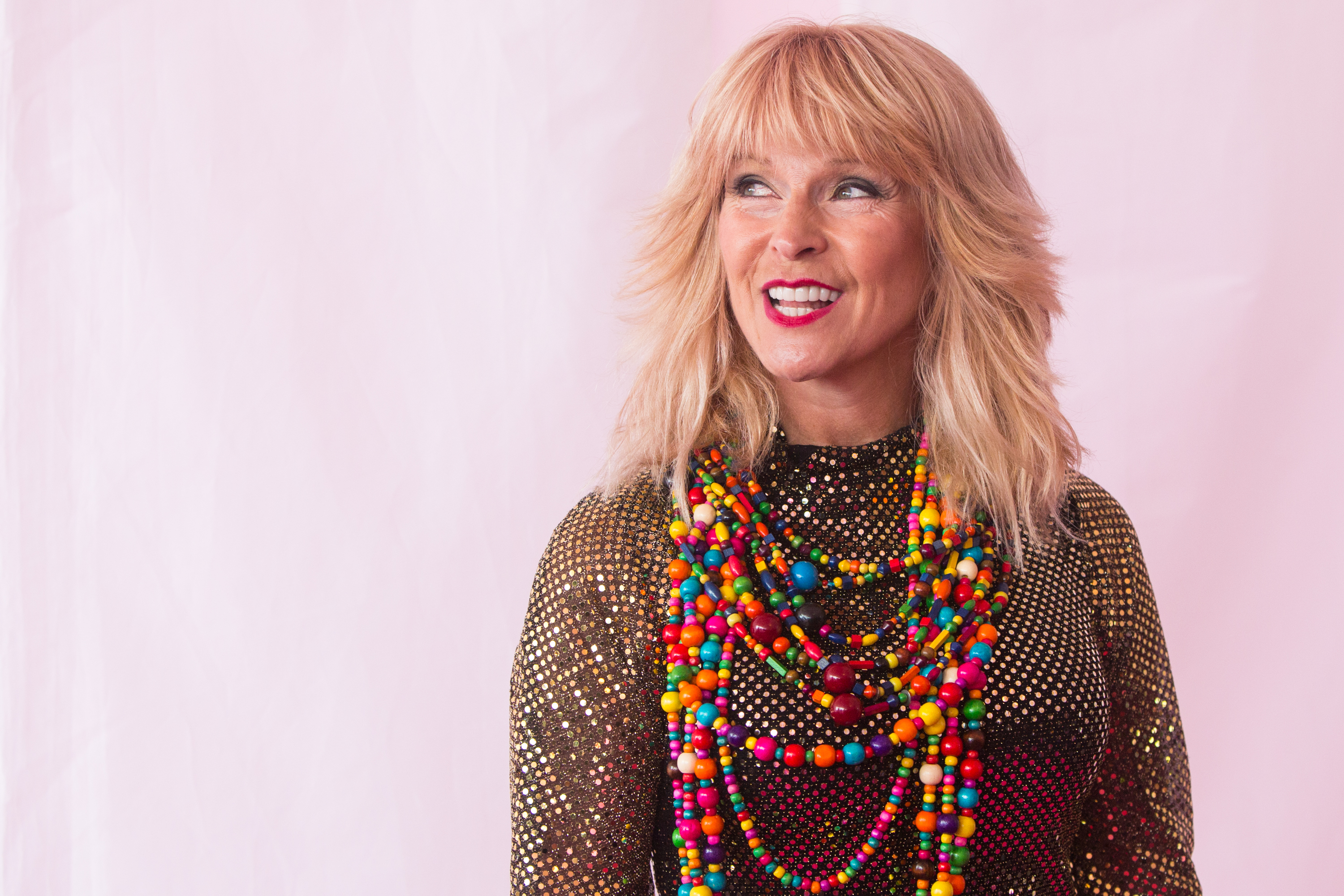HENLEY-ON-THAMES, ENGLAND - AUGUST 20: Toyah Wilcox poses for photographers at Rewind South at Temple Island Meadows on August 20, 2016 in Henley-on-Thames, England. (Photo by Lorne Thomson/Redferns)