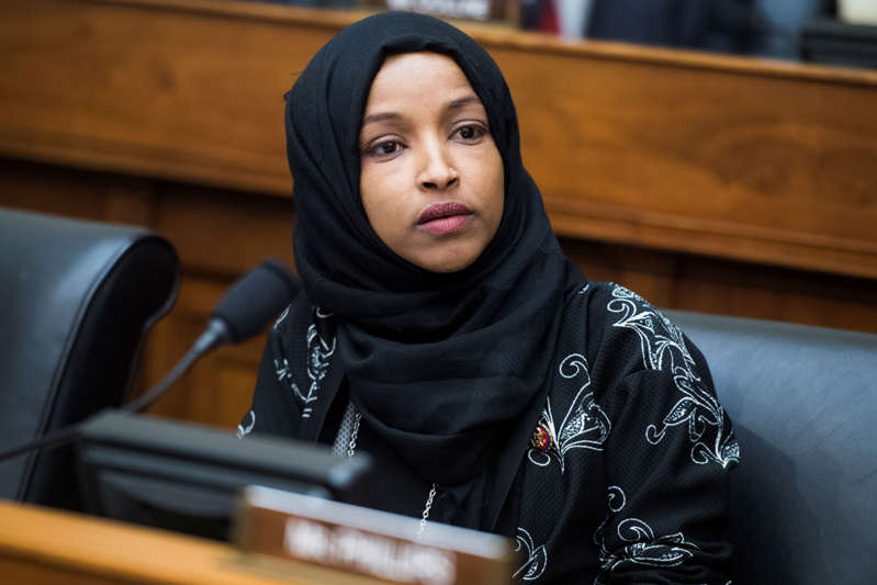 FILE - Rep. Ilhan Omar, D-Minn., attends a House Foreign Affairs Committee hearing in Rayburn Building titled 'Venezuela at a Crossroads,' on Wednesday, February 13, 2019.