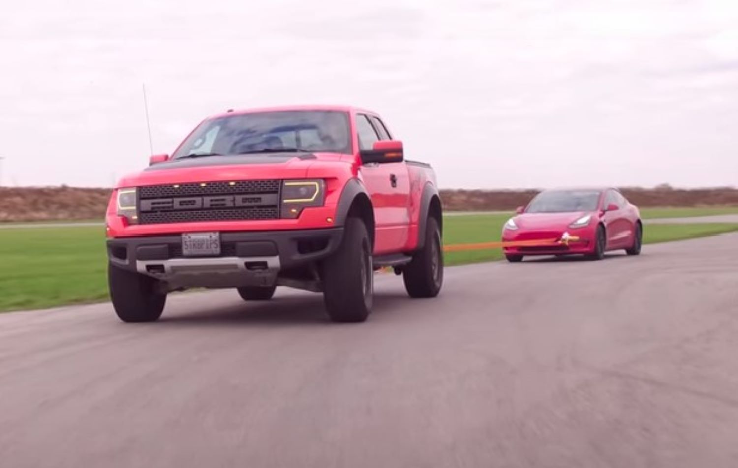 Can A Ford Raptor Fully Charge A Tesla Model 3 By Towing It