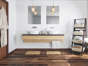 a room with a sink and a mirror: A bathroom — especially a master bathroom — is the perfect room to escape to and snag a moment of peace or indulge in some self-pampering — but not if the space is screaming for an upgrade.
Features such as poor lighting, dingy tiles, tired textiles and outdated fixtures can all make your bathroom a place you only visit when necessary. And although you might want to improve the way it looks, you likely don’t want to remodel bathroom areas that will dig deep into your wallet. Fortunately, there’s no need for a full bathroom remodel or overhaul. You can still take advantage of these classy bathroom ideas that will have your space looking its best in no time.