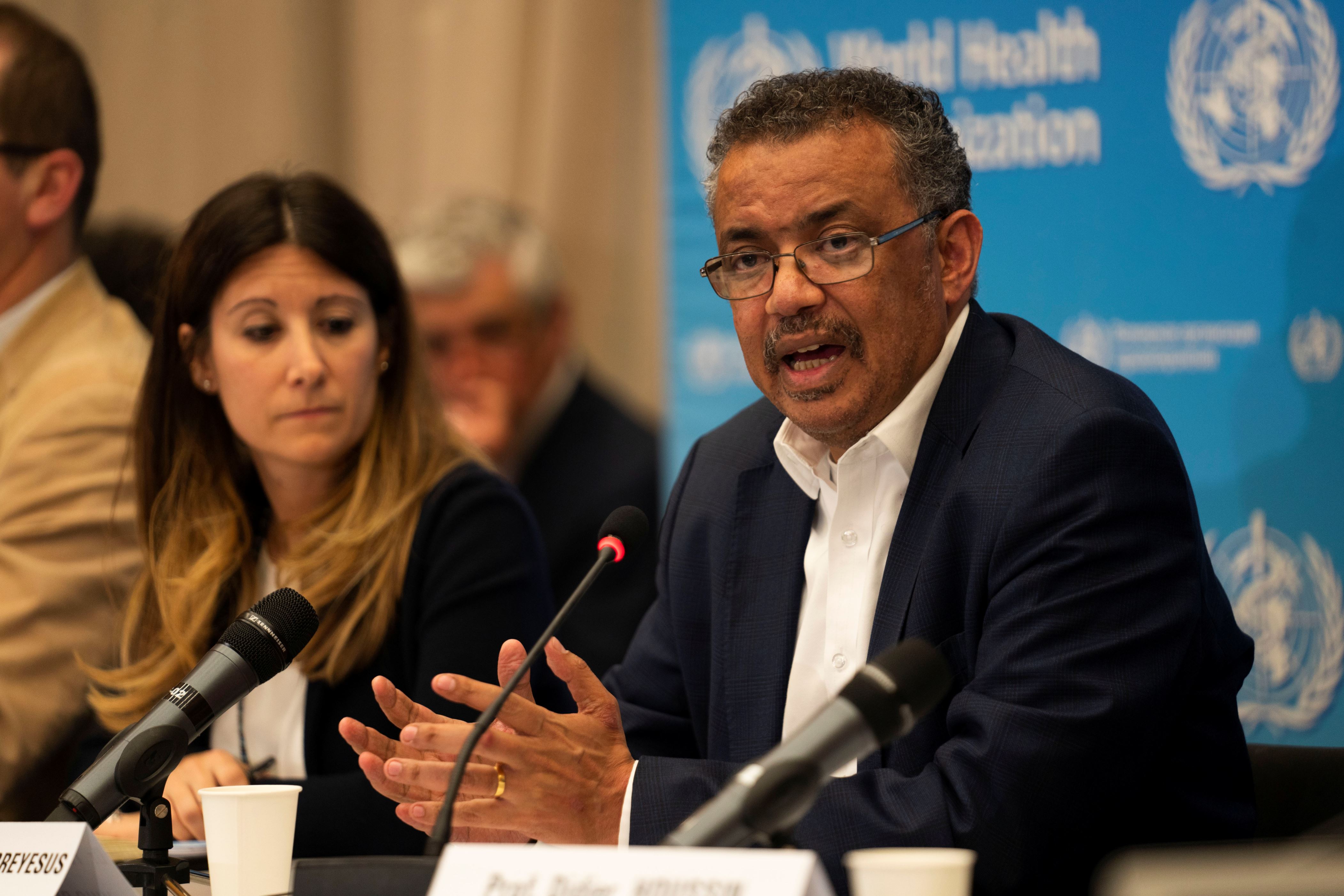 Slide 82 of 94: Director-General of World Health Organization (WHO) Tedros Adhanom Ghebreyesus takes part in a news conference after a meeting of the International Health Regulations (IHR) Emergency Committee for Pneumonia due to the Novel Coronavirus 2019-nCoV in Geneva, Switzerland, January 22, 2020. Christopher Black/WHO/Handout via REUTERS ATTENTION EDITORS - THIS IMAGE WAS PROVIDED BY A THIRD PARTY