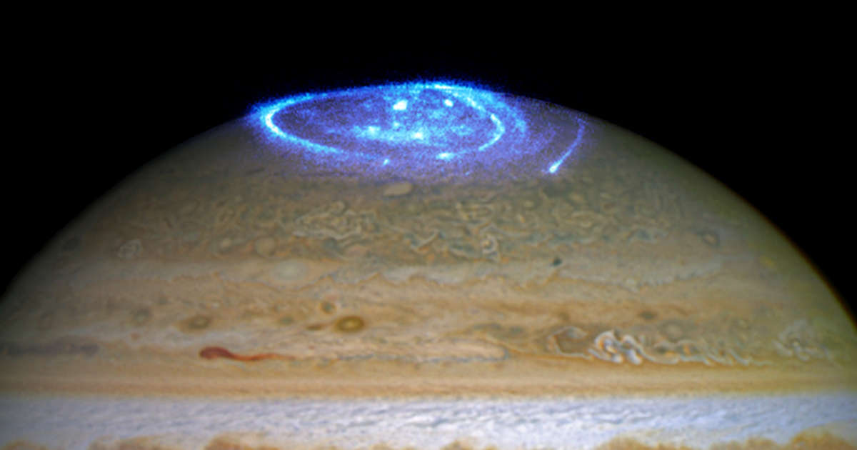Dazzling glow from Jupiter's north pole is unlike anything in our solar system