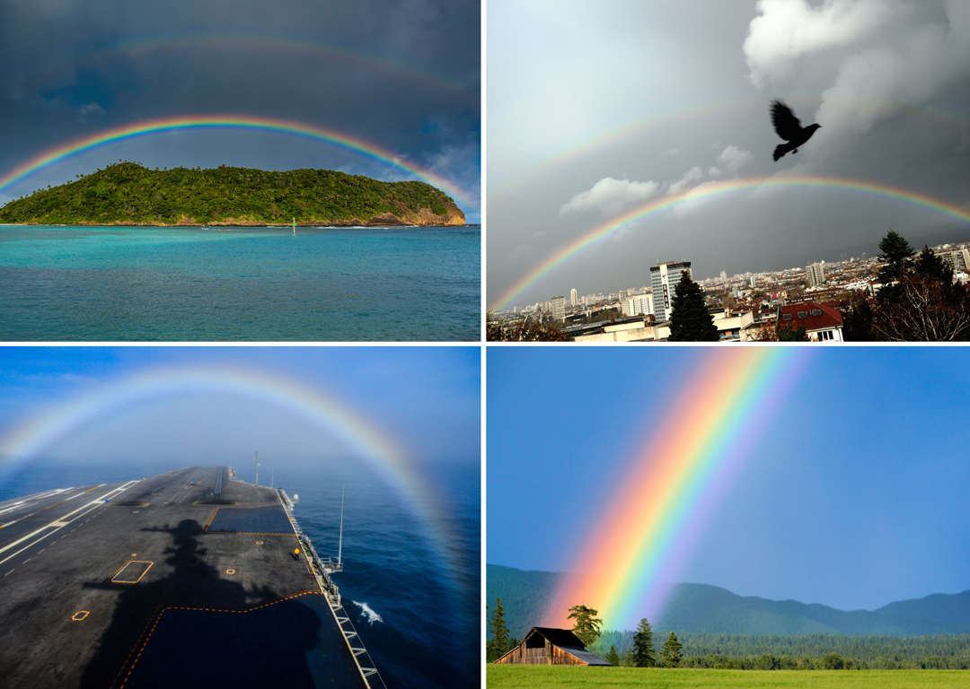 天上に輝くアーチ 世界で撮影された 虹 の写真集