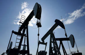 Pumpjacks at work pumping crude oil near Halkirk, Alberta. File picture.
