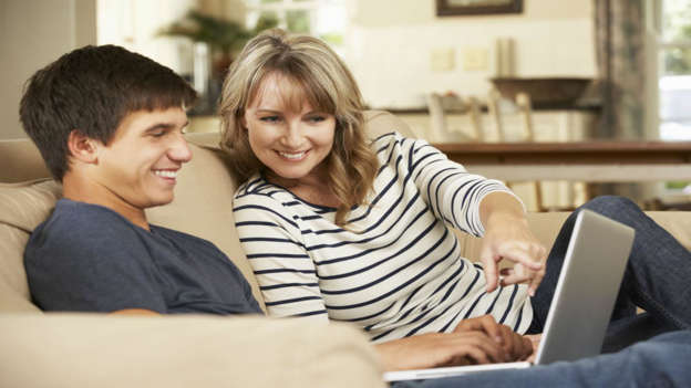 Slide 28 of 35: A whopping 70% of teens are friends with their parents on Facebook. Look away Mom!