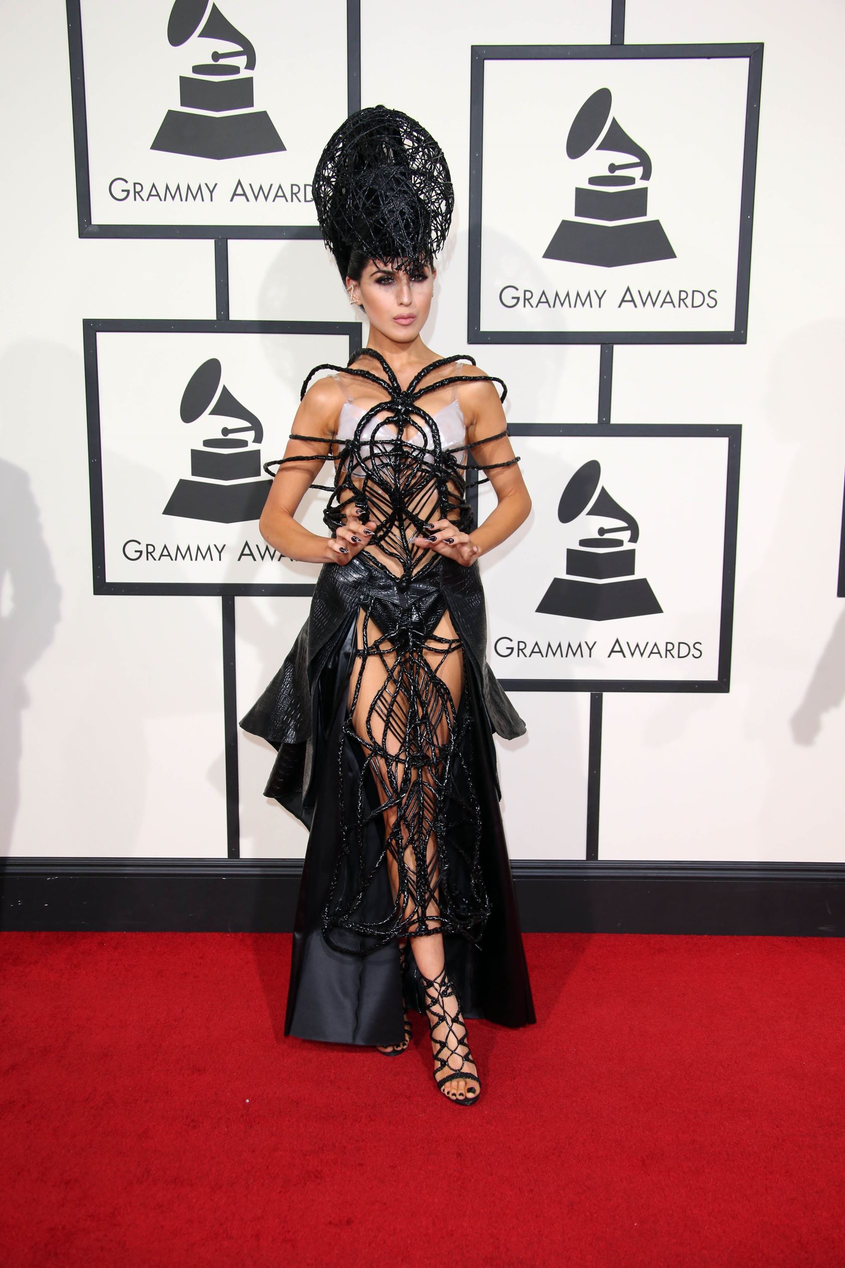Z LaLa arrives on the red carpet during the 58th Grammy Awards at the Staples Center.