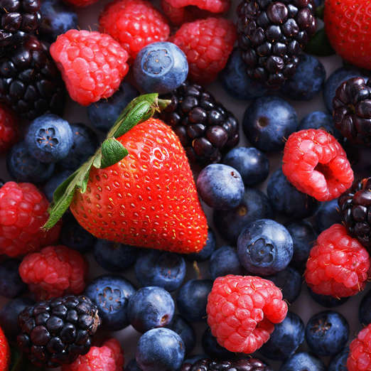 Slide 12 of 35: <p>Blueberries, strawberries, raspberries, and cranberries are among <a href="http://www.rodalewellness.com/food/superfoods-list?cid=isynd_PV_0616">nature's superfoods</a> because they contain phytochemicals—antioxidant-rich plant compounds that help your liver protect your body from free radicals and oxidative stress, which have been linked to chronic diseases and aging. Anthocyanin and polyphenols found in berries have been shown to inhibit the proliferation of cancer cells in the liver.</p>