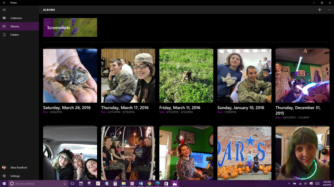 Al igual que tu gran amor, Windows 10 hará pequeñas cosas por ti, sin molestarte. Un gran ejemplo de esto es el app de fotos. El app seleccionará fotos y videos de todos tus dispositivos y automáticamente las mejorará y organizará en álbumes.