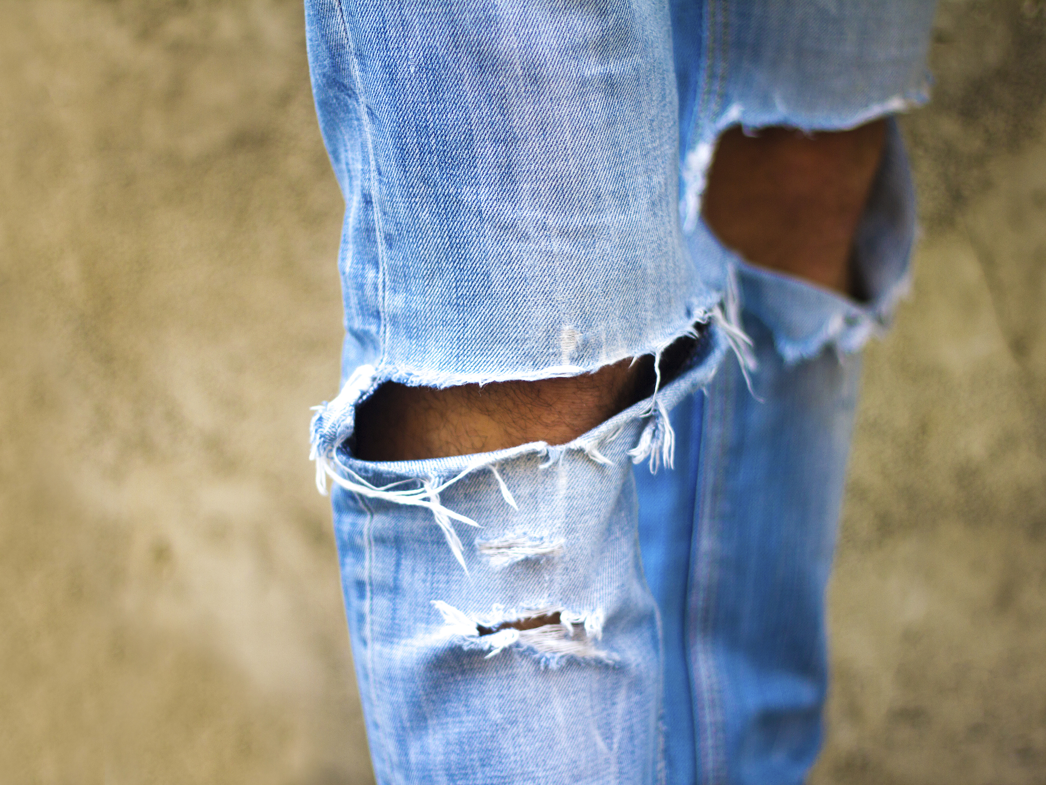 never washed jeans