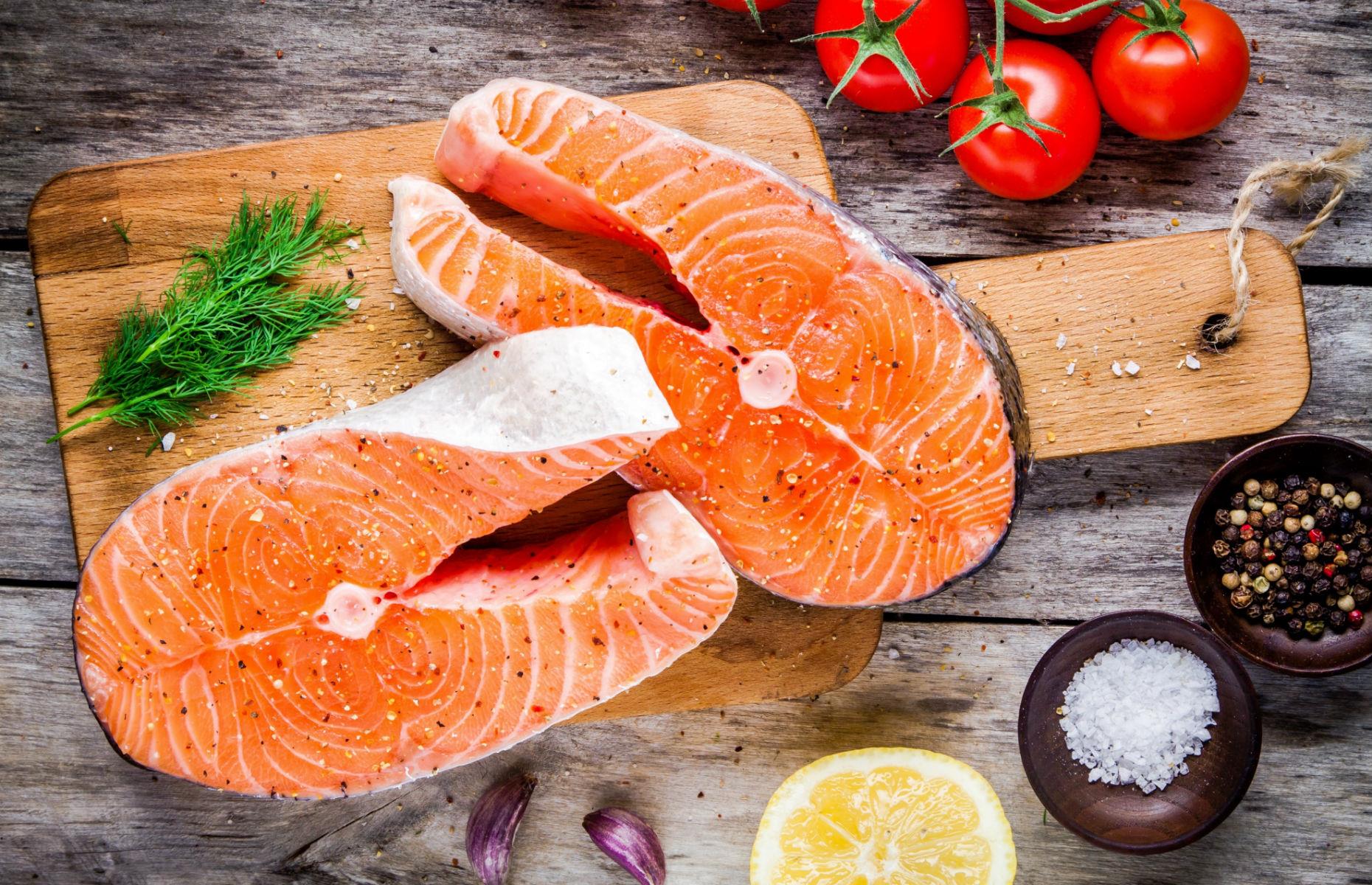 Slide 5 of 26: Essential fatty acids (EFA) can’t be produced by the body, so we need to include EFA foods in our diet to get our hit, and a great source comes from oily fish like salmon, trout, mackerel and sardines. In fact, studies confirm that frequent fish eaters experience slower rates of cognitive decline as they age. These guys are also packed with EPA and DHA. Low DHA levels have been linked to an increased risk of Alzheimer’s disease and memory loss, so pop some oily fish in your shopping basket.